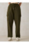 Olive Cargo Pocket Wide Leg Joggers