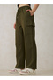Olive Cargo Pocket Wide Leg Joggers - 4