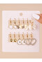 Set of 6 - Gold Assorted Drop Earrings