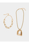 Set of 2 - Geo Pendant Chain Necklace - 2