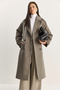 Women's Mink Double-Breasted Collar Lined Oversize Long Cashmere Coat 3509 60283849 - 4