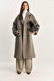 Women's Mink Double-Breasted Collar Lined Oversize Long Cashmere Coat 3509 60283849 - 2
