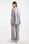 Women's Tulle Floral Stone Detailed Two Piece Set 8747 - Gray - 6