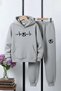 3 İplik Ş Fleece-Lined Kangaroo Pocket Football Print Detailed K Hooded 6 Piece Boys' Tracksuit Set - 3