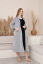 Mama Cotton Striped Nursing Nightgown Set with Robe, Long Sleeve Maternity and Postpartum Nightdress Set with Robe