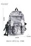Unisex Trendy Graffiti Style Backpack Large Capacity Durable Smooth Zipper Comfortable Fabric Adjust - 5