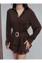 Shirt Collar Lace Detail Mini Dress - 4