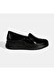 Women's Black Desacomfort Kroko Printed Patent Leather Shoes - 2