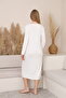 Mama Cotton Striped Nursing Nightgown Set with Robe, Long Sleeve Maternity and Postpartum Nightdress Set with Robe - 7