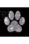 Paw Patterned Crystal Stone Printed Cotton Crew Neck T-Shirt Black - 3