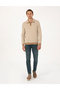 Beige Regular Fit 100% Wool Polo Neck Buttoned Knitwear Sweater 50315761-Vr011 - 4