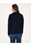 Navy Blue Comfort Fit Zippered Mock Neck Sweater 50316329-Vr033 - 5