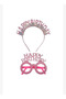Pink Happy Birthday Glitter Birthday Crown and Glasses Set – 2-Piece Party Accessory Photo Concept - 5