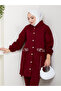 930 - Three-Thread Fabric Hijab Double Set Burgundy - 2