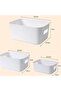 3 Pcs Multi Size Rectangular Desktop Storage Box Set for Office, Kitchen and Cosmetics - 2