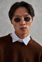 Men's Crew Neck Reverse Knit Pattern Sweater - 6