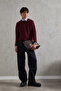 Men's Crew Neck Reverse Knit Pattern Sweater - 5