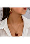 Damla Model Amber Necklace Earring Set