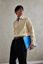 Men's Oversized Sweater with Zipper at the Neck - 7