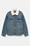 Suni yünlü yakalı denim ceket - 7