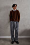 Men's Crew Neck Reverse Knit Pattern Sweater - 4
