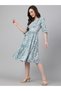 Premium pure georgette light blue colour dress with floral prints - Indo Western wear / dress - 4