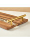 Resin Embellished Acacia Wood Serving Tray with Handles - 43x18 cms - 5
