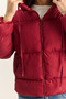 Women's Dark Burgundy Hooded Inflatable Coat 10141018 - 4