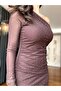 Brown Off-The-Shoulder Stone Tulle Dress - 5