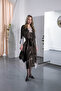Aci Brown Satin French Lace Bat Sleeve Kimono - 3