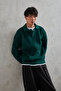Men's Buttoned Collar Oversized Sweater