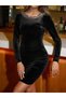 New Season Evening Dress Sequin Sequin Collar Low-Cut Back Velvet Mini Evening Dress - 5