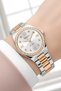 Steel Cord Steel Case Women Wrist Watch, Bracelet Gift Silver-Rose Color Zmfer204 - 3