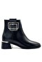 (Park Moda) Women's Boots with Side Buckle Detail Black