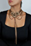 Vintage Sunflower Detailed Multi Chain Design Necklace - 3