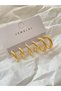 Women's Gold Color Thick Twisted Hoop Earrings – Set of 3 |   Casual & Stylish Earrings - 5