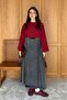 Anthracite Denim Pleated Detail Skirt - 3