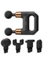 Dual Head Massage Gun - 4 Double Heads, 6 Speeds, 45 Min, Black