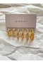 Women's Gold Color Rough Texture Hoop Earrings – Set of 3 |   Shiny Flashy Earrings - 4