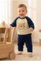 Winter Fleece Fabric Cat Patterned Baby Tracksuit Set-Unisex