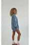 Women's Oversize Sweat Dress Marine – 3 Thread Raised, Crew Neck, Pantone - Princess Printed - 3