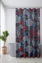 Bathroom Curtain, Spiral Flowers Pattern Shower Curtain, Bathtub Curtain, with Ring Gift 175X200Cm Bp-98