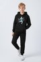 3 İplik Ş Fleece-Lined Kangaroo Cepli K Hooded Football Club B Printed 6 Piece Boy's Tracksuit Set - 3