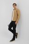 Collar Buttoned Long Sleeve Snap Fastener Lycra Cotton Men's Shirt - 6
