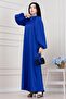 Beli Lace-Up Balloon Sleeve Evening Dress - Cobalt - 3