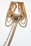 Vintage Sunflower Detailed Multi Chain Design Necklace - 6