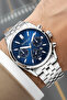 Men's Wristwatch with Calendar Steel Case & Steel Strap Silver-Blue Zmfer205 - 4