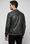 Apollo Double-Sided Genuine Leather Green Grinding Bomber Men's Jacket - 3