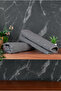 Brick Patterned 2-Piece Foot Towel - 50X70 cm - Water Absorbent Bath Mat Set - Dark Gray - 4