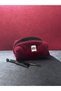 Velvet Burgundy Makeup Bag Small Size Zippered Portfolio Bag Christmas Gift Stylish Evening Bag - 4